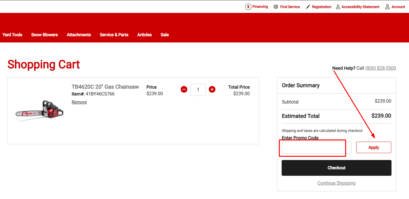 How to activate a Troy-Bilt promo code